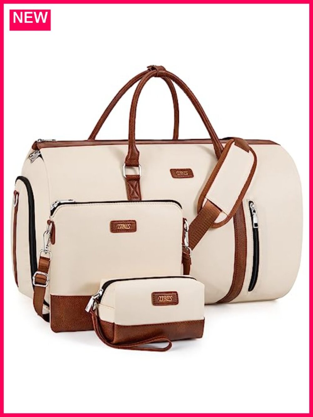 2-in-1 Convertible Garment Bag Travel Suit Carrier Waterproof Shoe Pocket 4